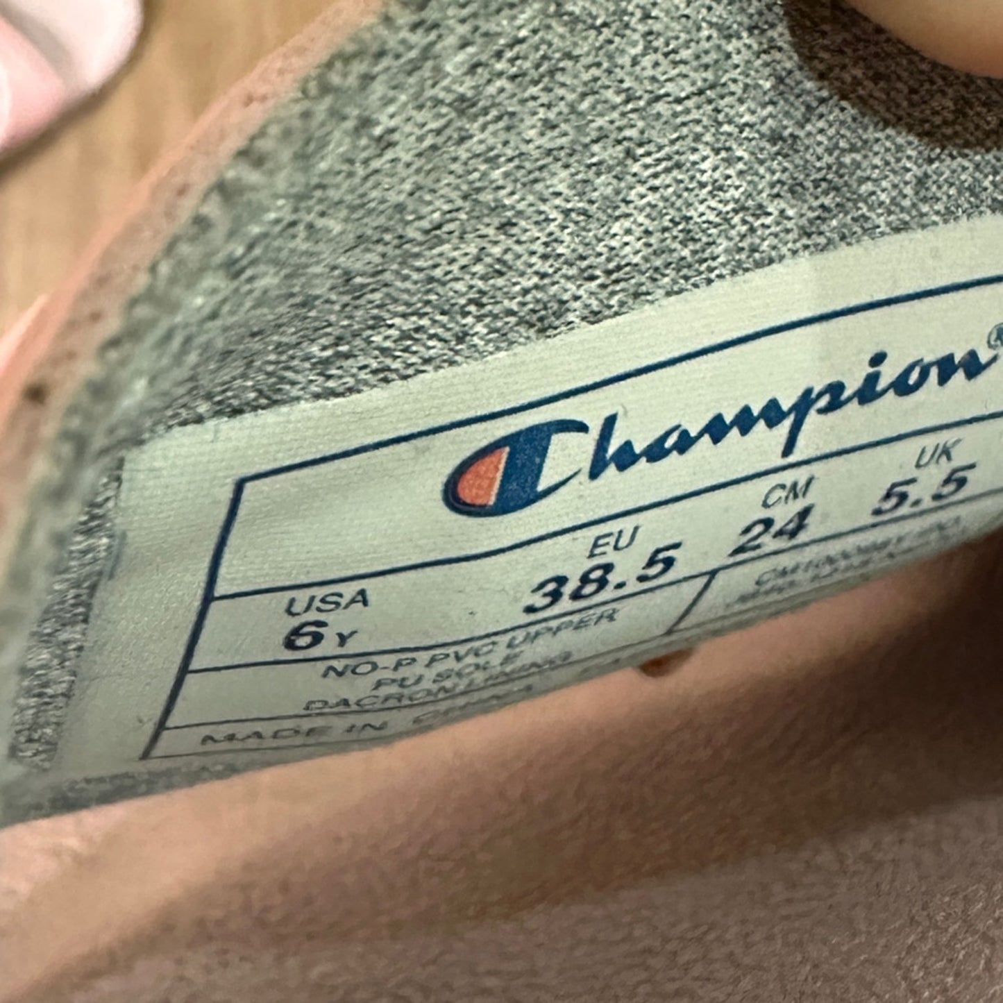 Champion pink slides size 6Y