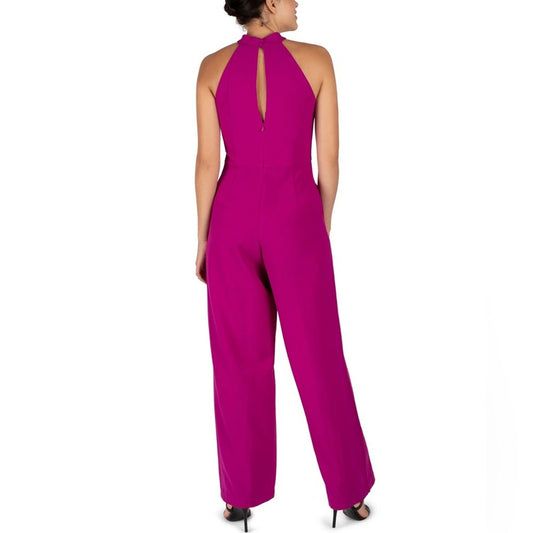 🍷Julia Jordan bright purple twist halter jumpsuit size 8