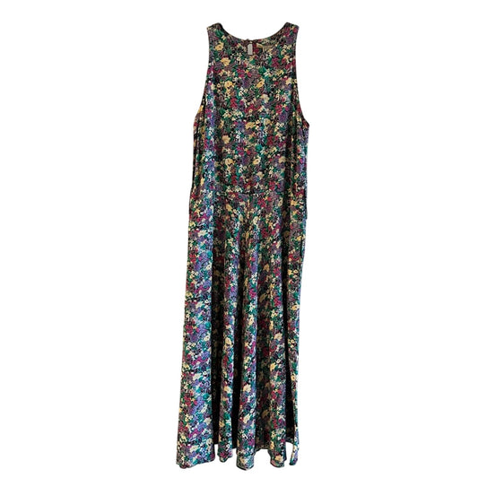 Vintage floral aline tank maxi dress size medium