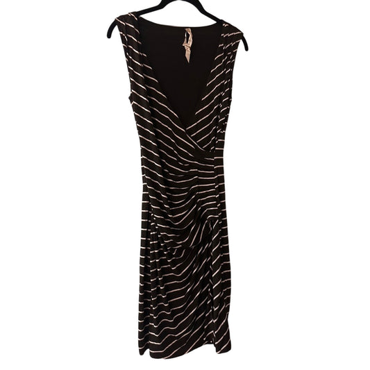 B44 Dressed dark grey and white striped dress size small