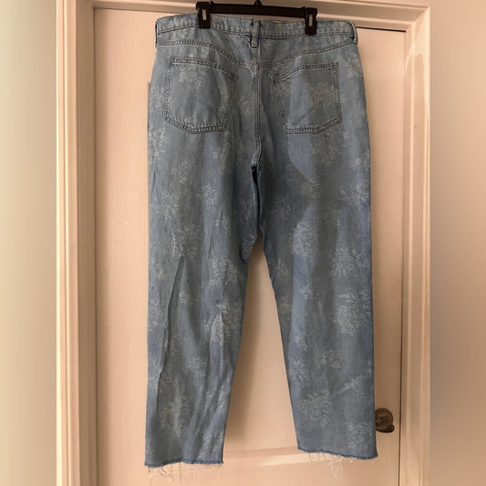 Universal thread floral washed 100% cotton denim jeans size 18/34