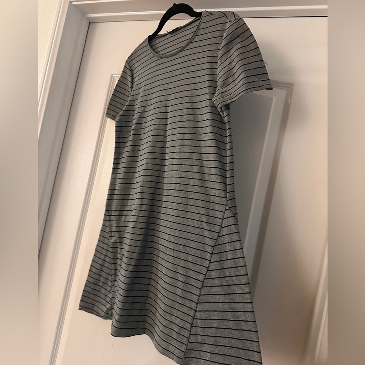 Zara grey and black striped mini dress size medium