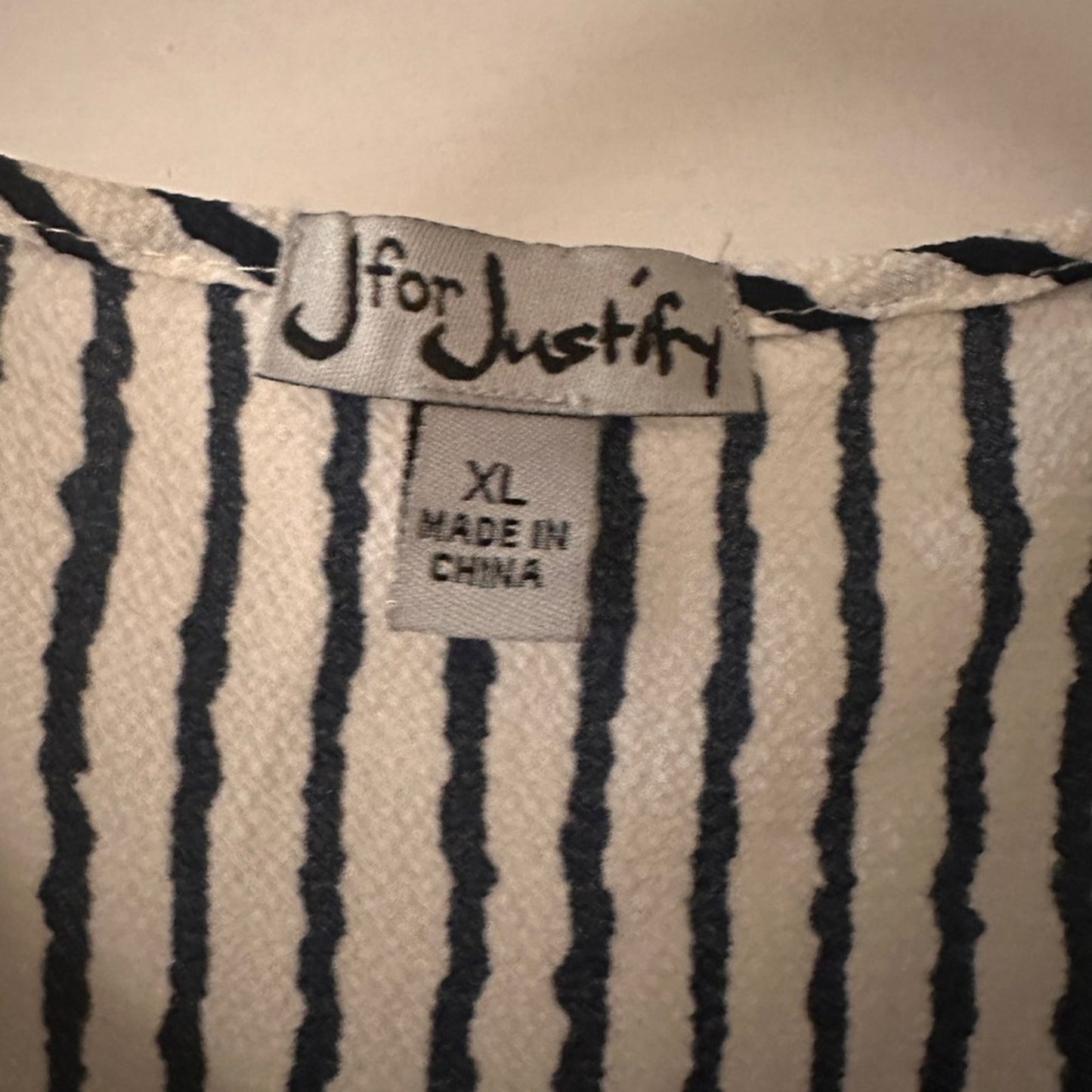 NWT J For Justify Striped Navy and White Dress size XL