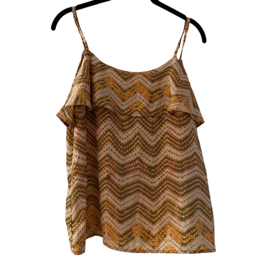 Collective concept green and yellow printed tank blouse size small