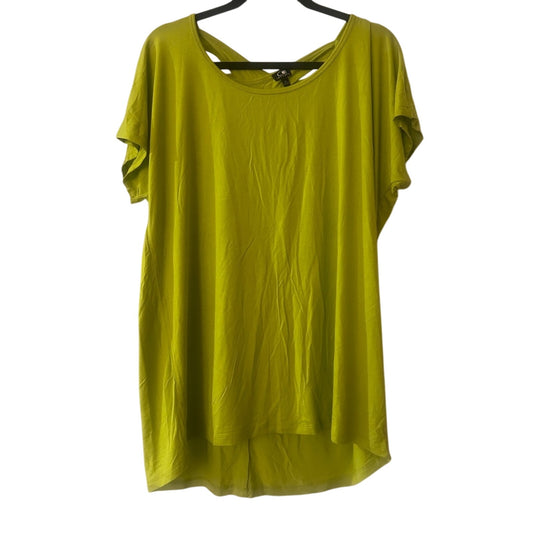 🍷Cable & Gauge bright green criss cross back tee shirt size XL