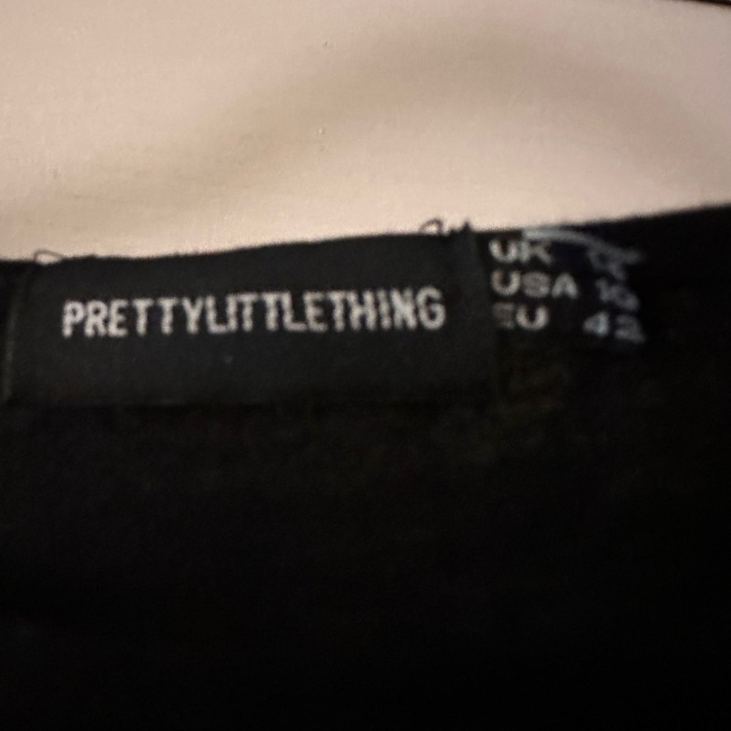 Prettylittlething black long sleeve top size 10