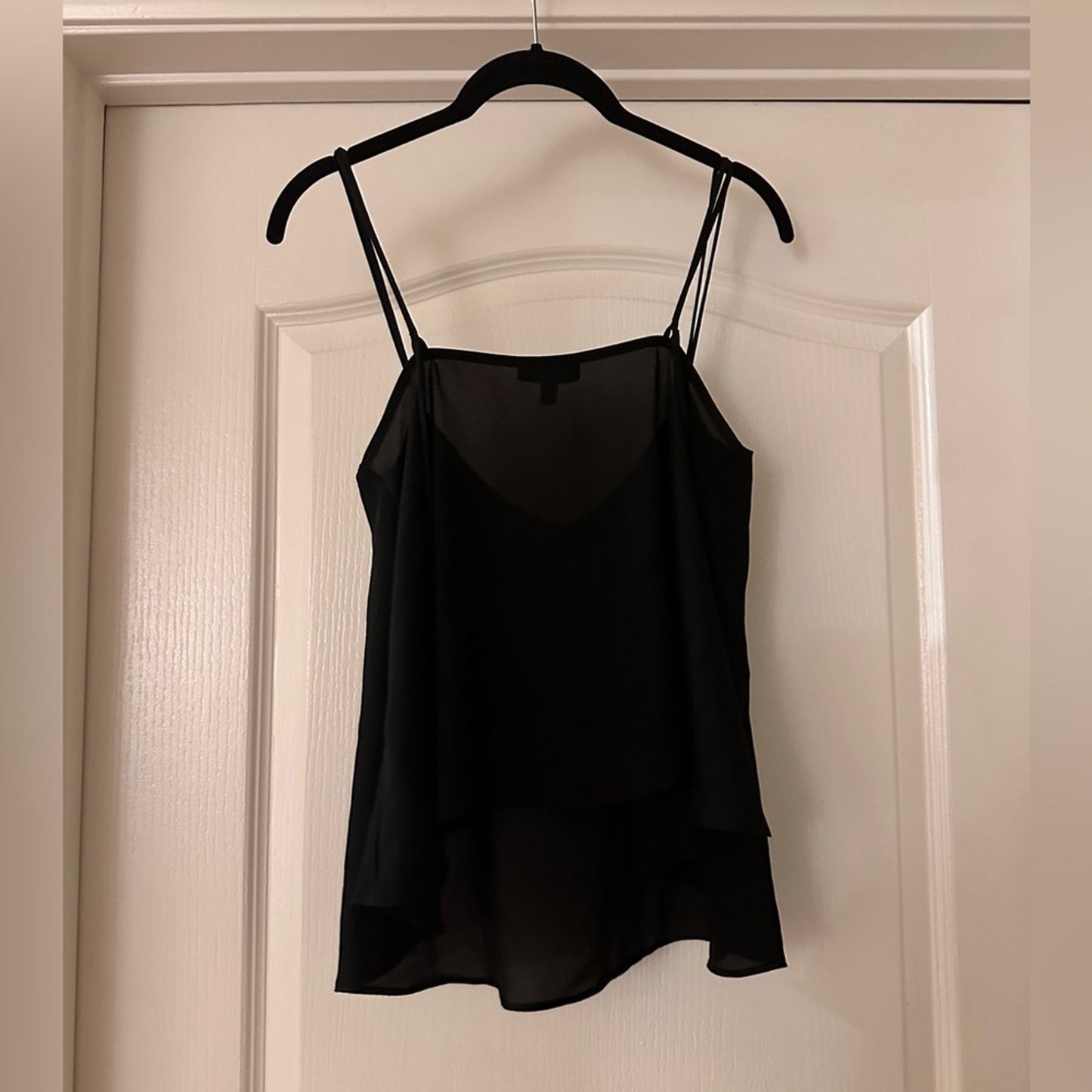 Topshop black chiffon lighter tank size 4