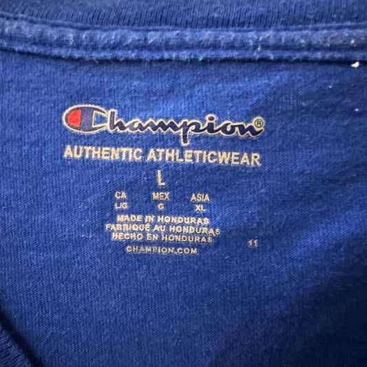 Blue champion tee size large