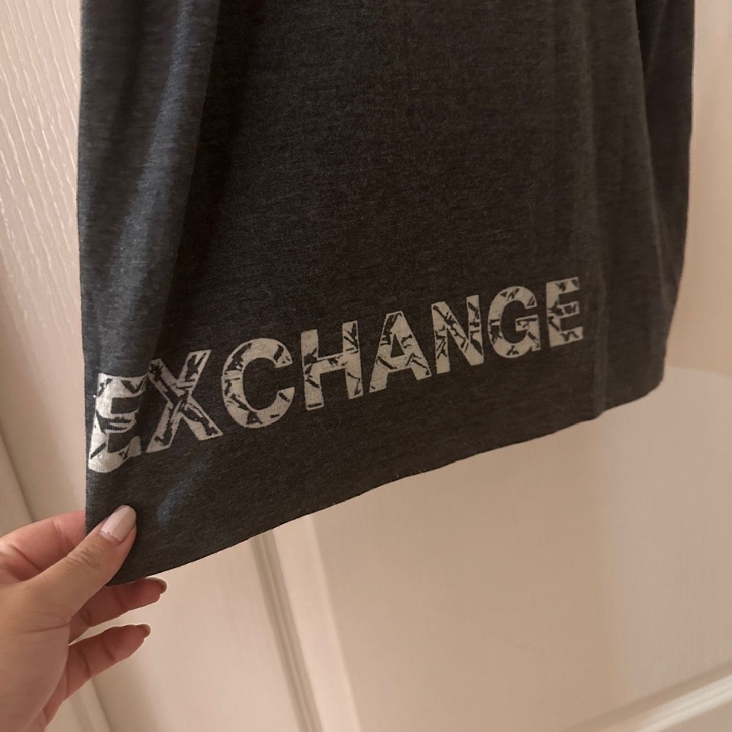 Armani Exchange grey geometric burnout tee size medium