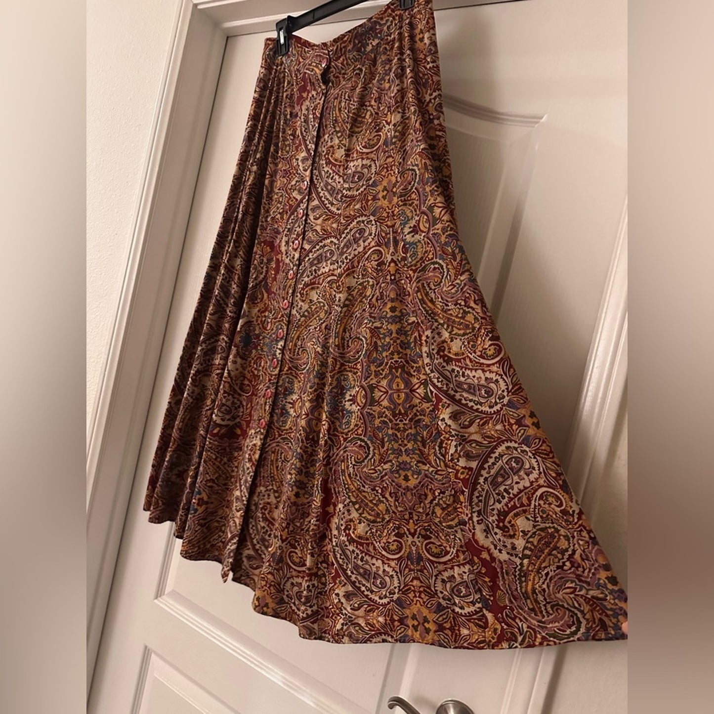 Express vintage dark red printed maxi skirt size medium
