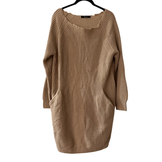 Simplee beige knit sweater dress size medium