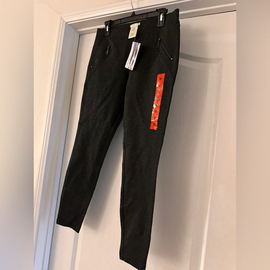 NWT Marty M dark grey zip ponte pant size medium