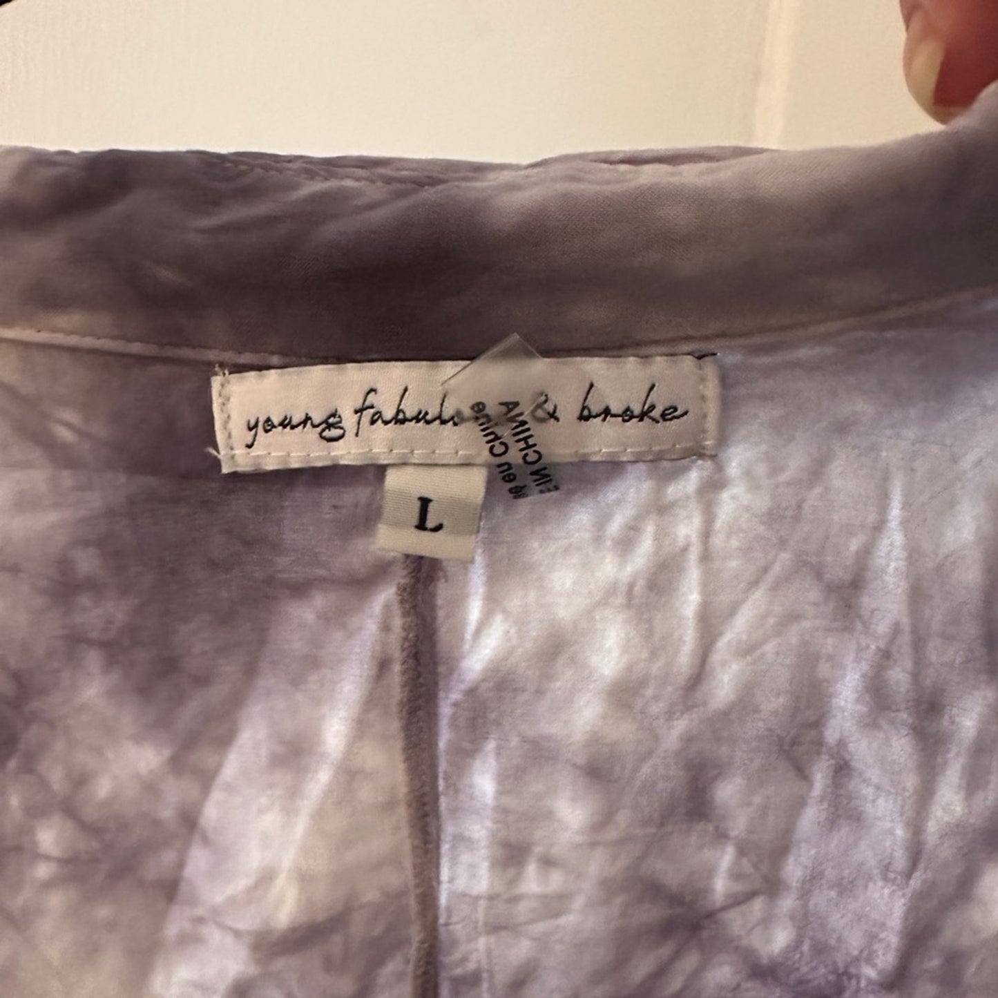 Young fabulous and broke grey tie dye the “raine” wrap dress size large