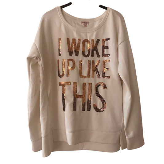 Juicy Couture “woke up like this” sequin sweatshirt size XL