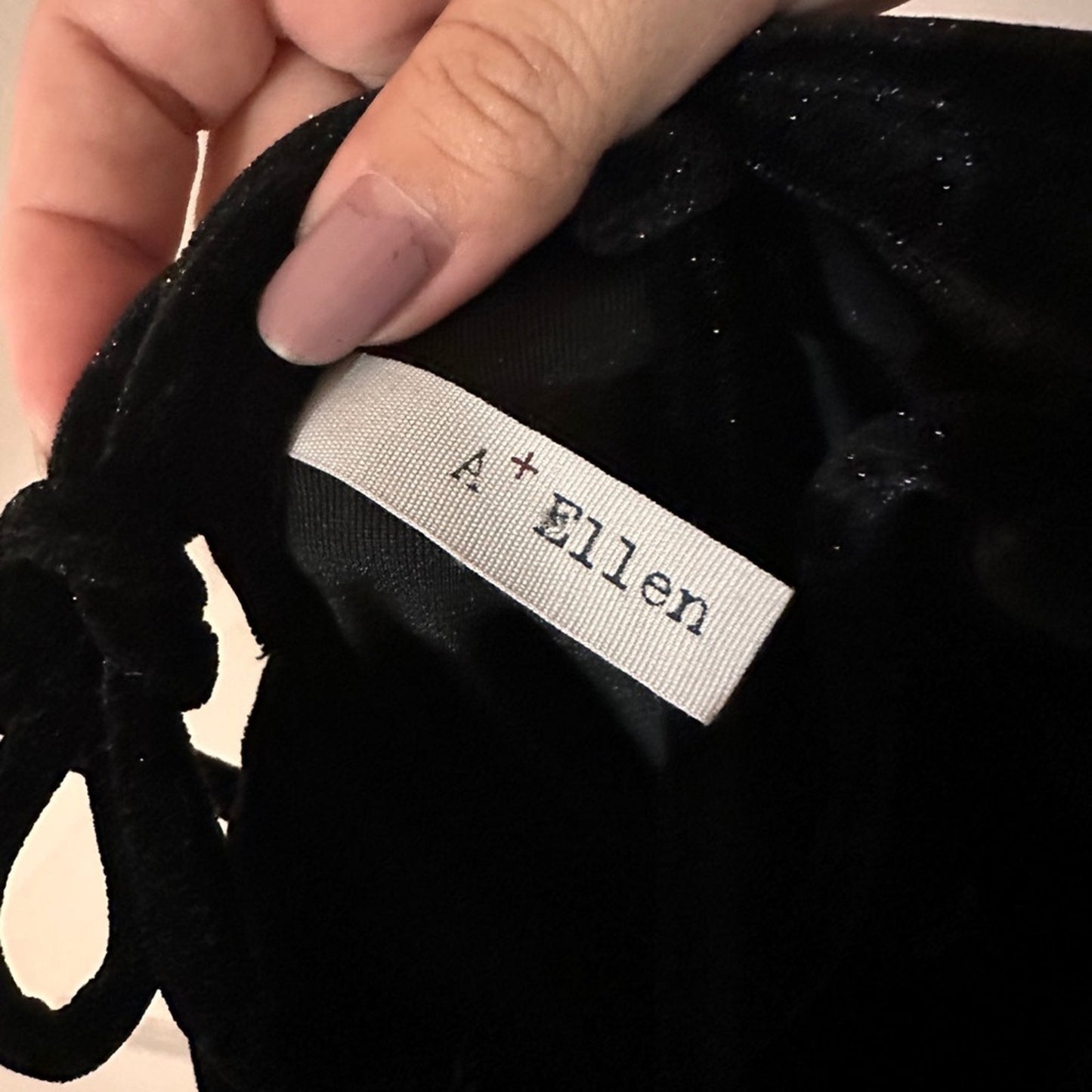 A+Ellen black velvet little black dress size medium