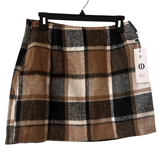 NWT neutral colors paid print wool blend mini skirt size small
