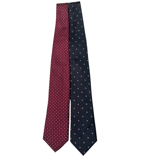 🍷Set of 2 polkadot silk ties