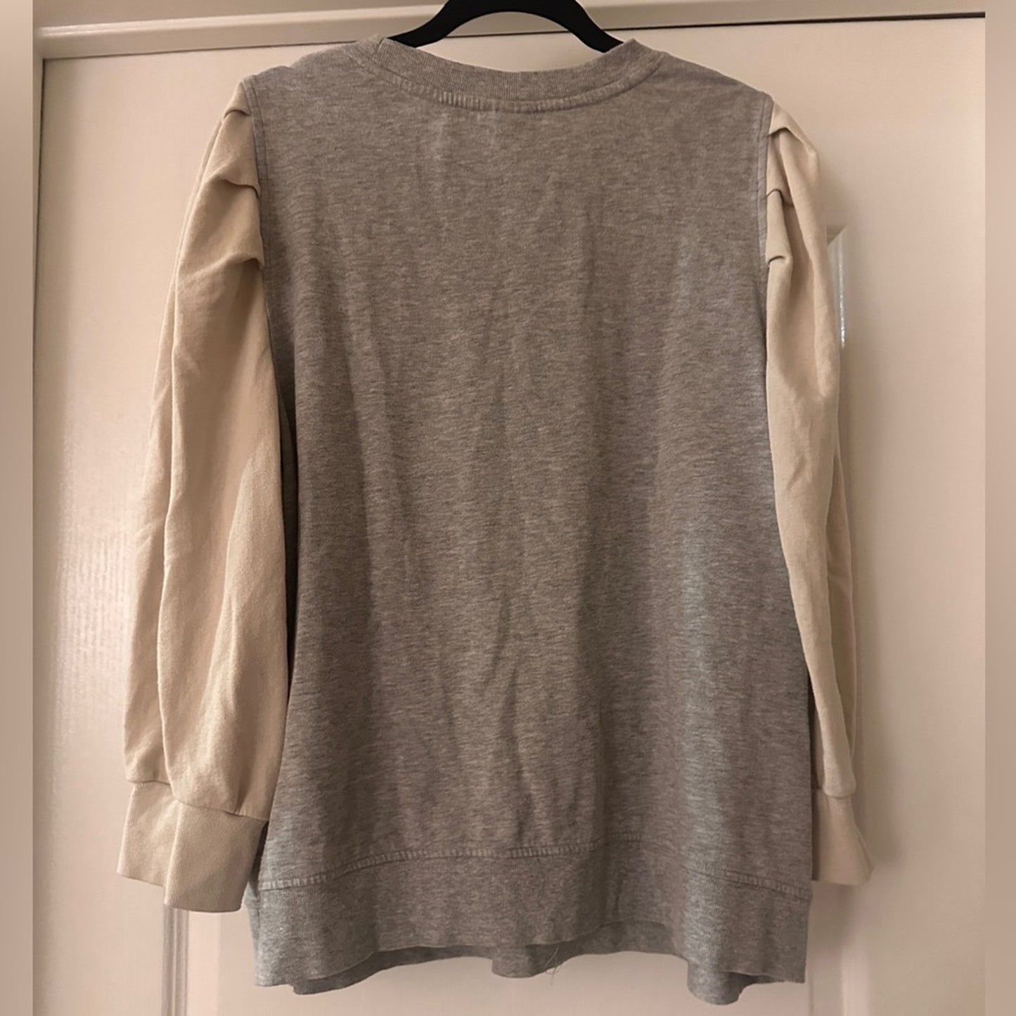 Who What Wear grey and cream color block lightweight terry sweatshirt size 2X