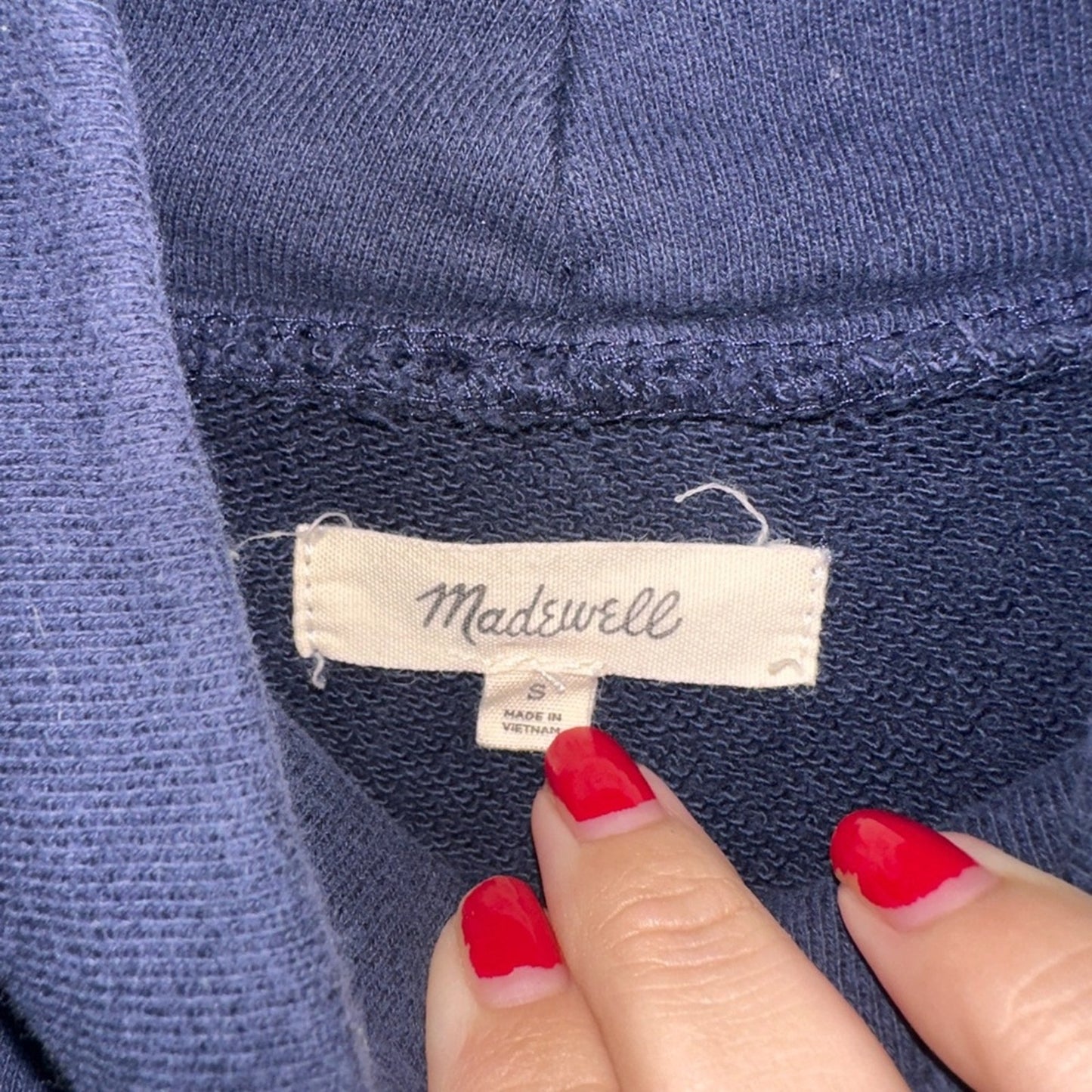 Madewell navy mock turtleneck french terry sweatshirt size small
