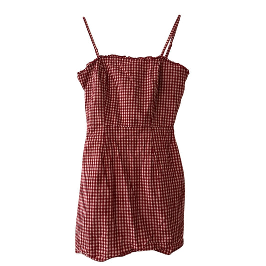 Kendall + Kylie red and white gingham mini dress size xs