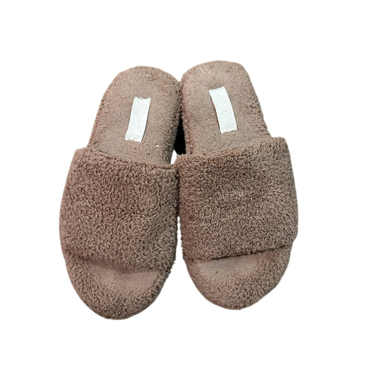 H&M brown fuzzy sherpa sandal slides side 8