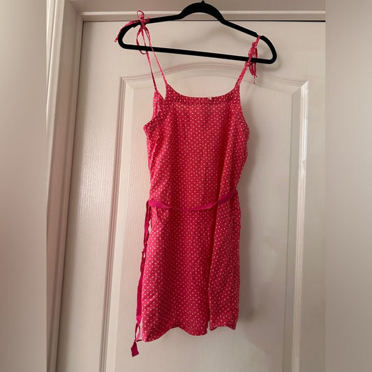 Cereal for forever 21 cotton pink polkadot chemise slip size small