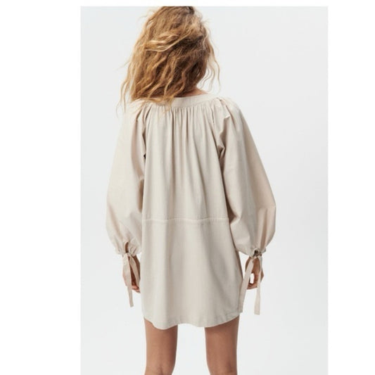 Zara 100% cotton long sleeve button down dress size small