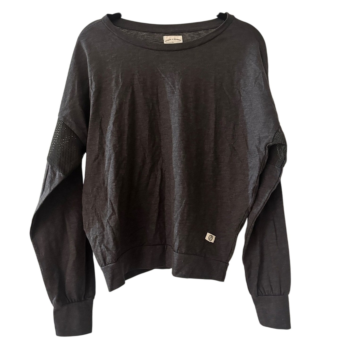 🍷LAGACI grey cropped long sleeve shirt size large
