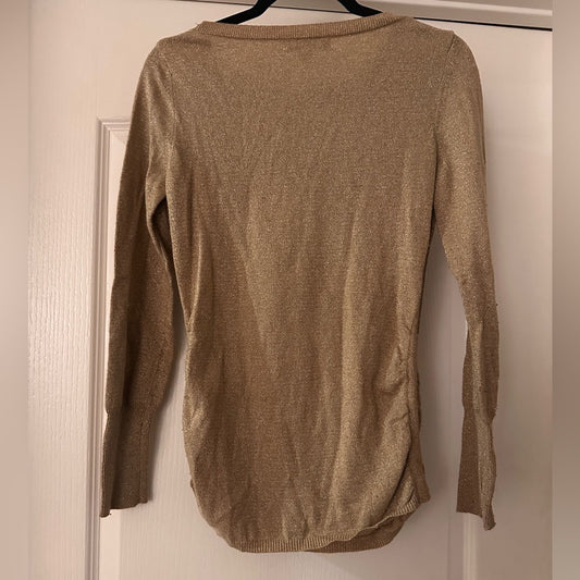 🍷Banana Republic gold wool and cashmere blend knit sweater size M