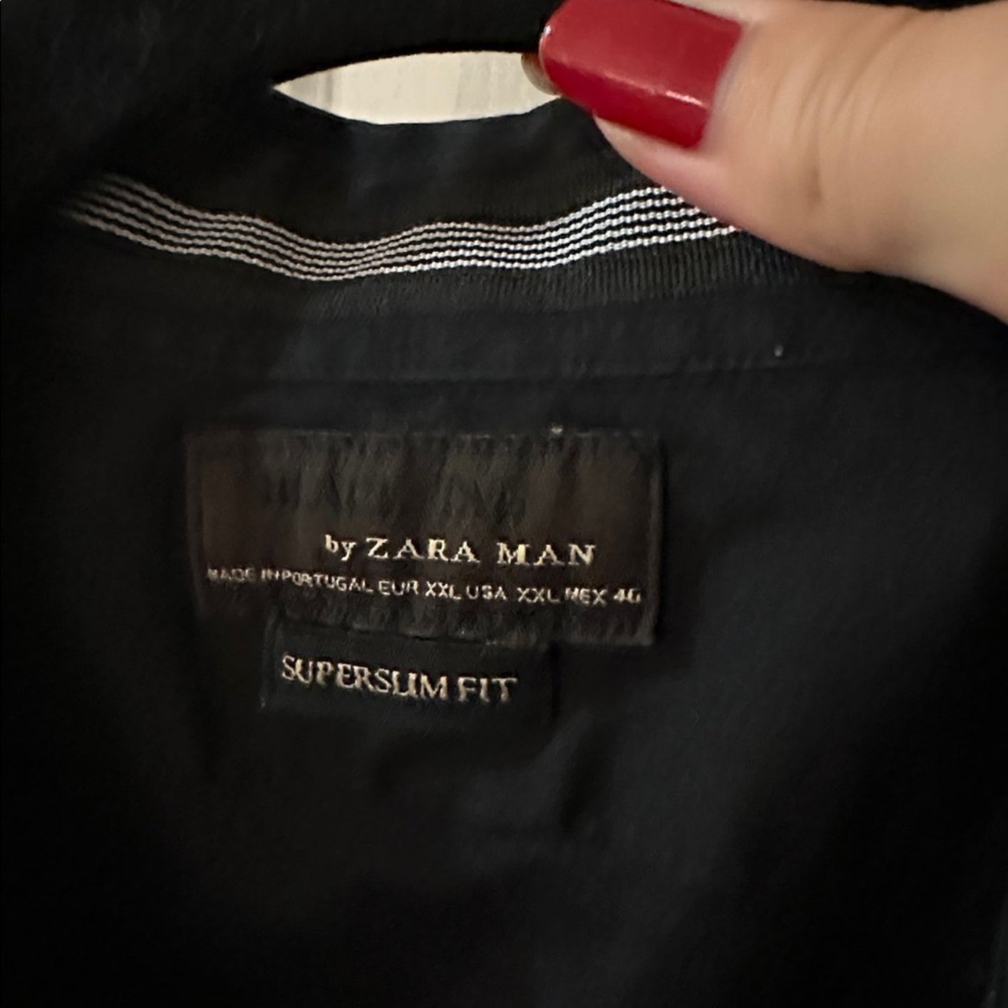Zara black super slim fit button down shirt size XXL
