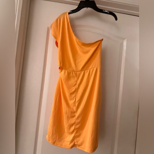 Lush One-Shoulder Orange Dress Size Medium