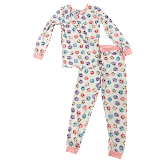 Modern kids smiley face print pajama set size 10