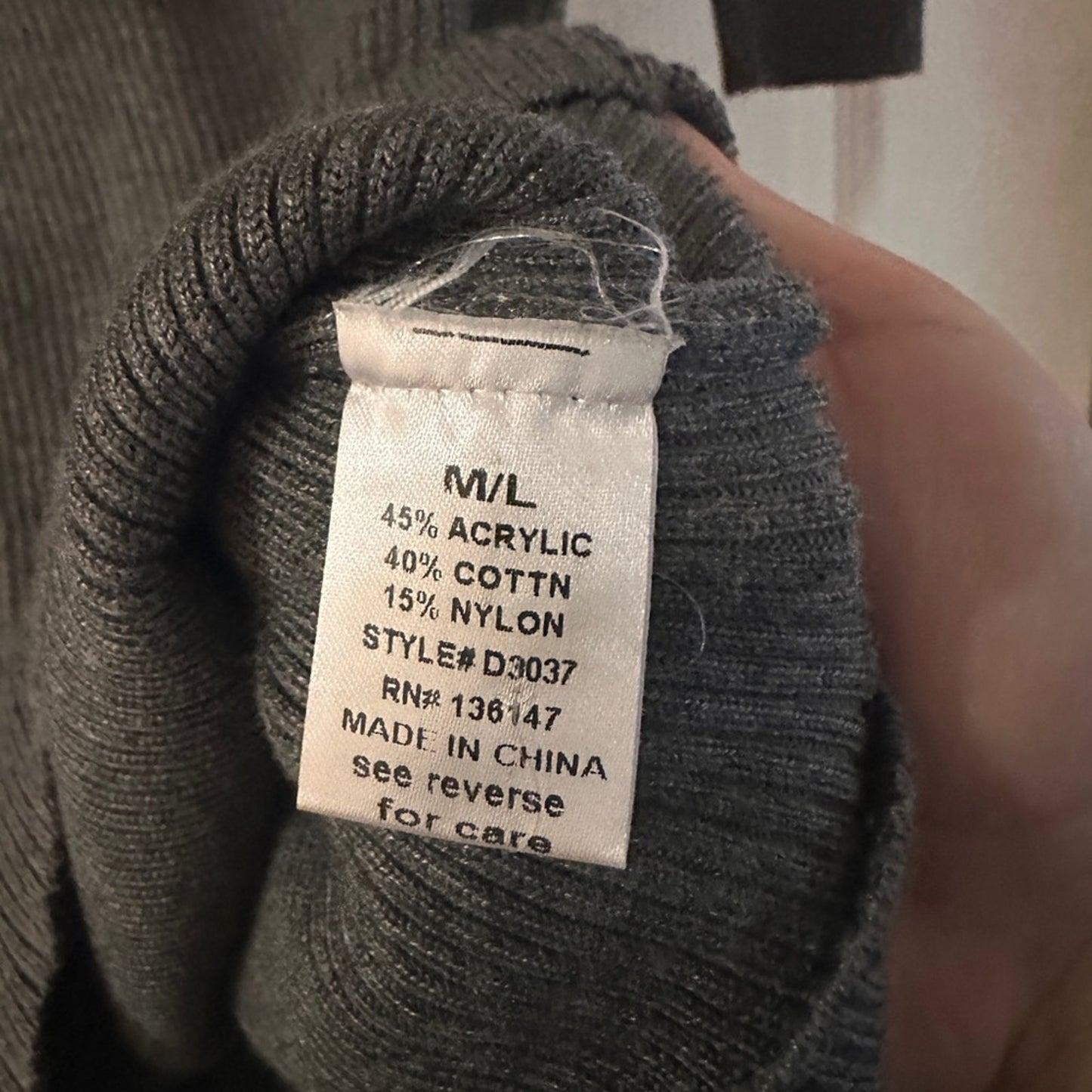 One Story grey ribbed king mini dress size M/L