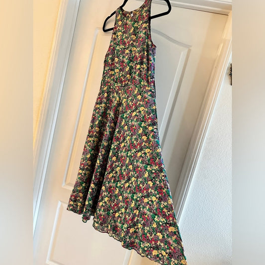 Vintage floral aline tank maxi dress size medium
