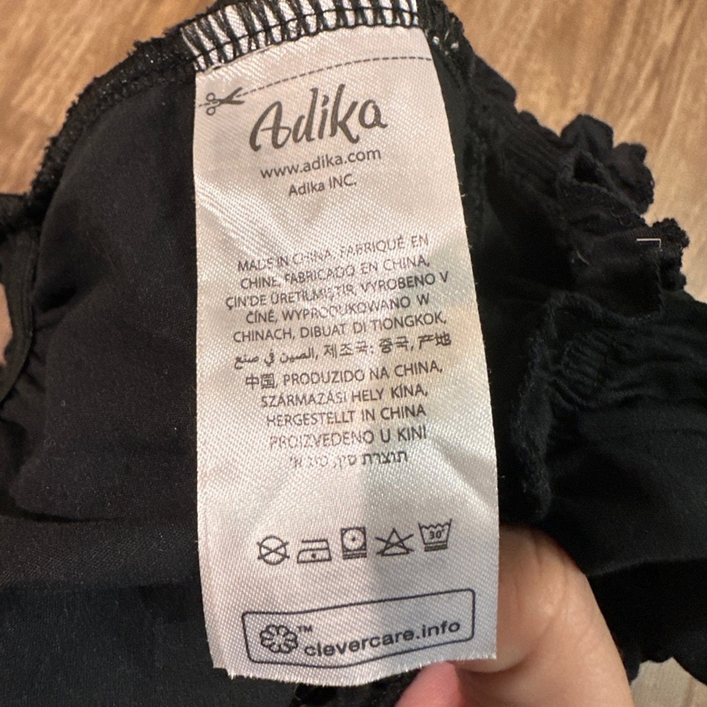 Adika black body wrap crop top size small