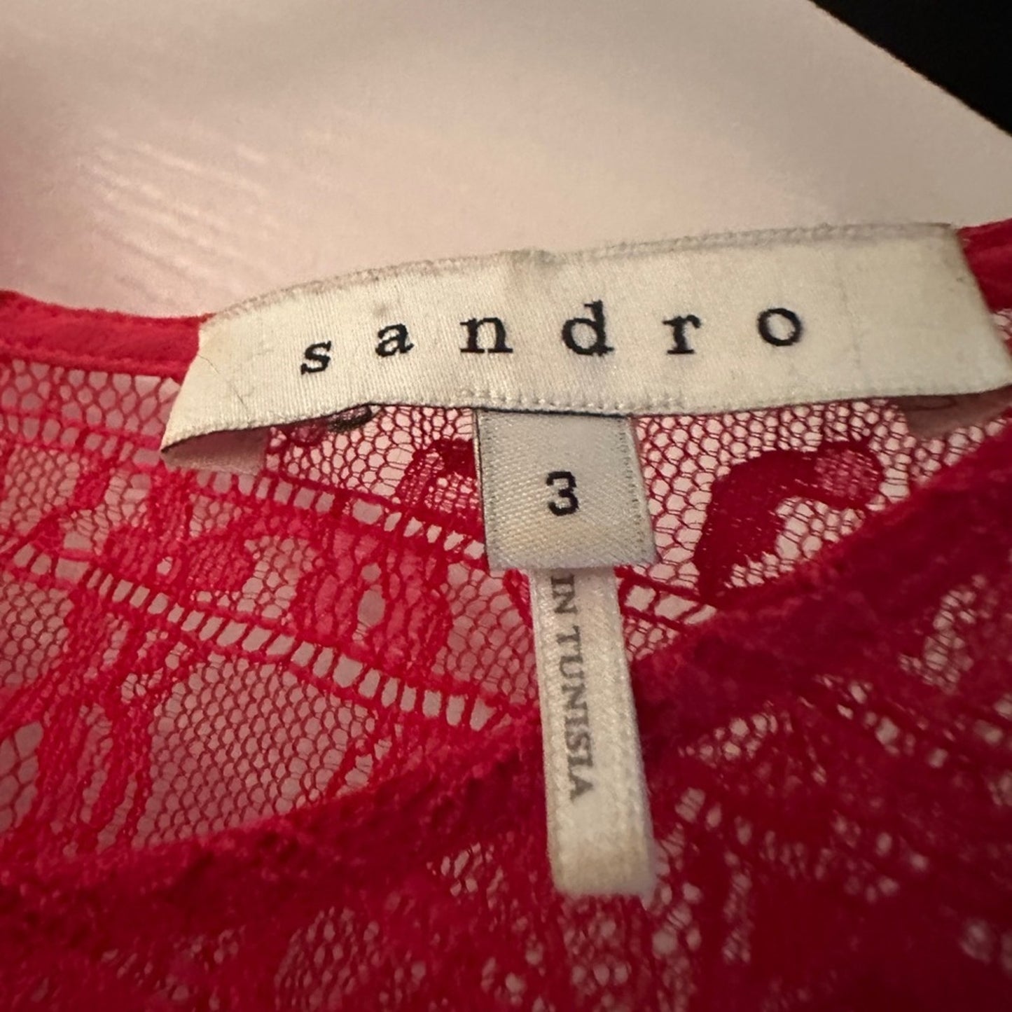 Sandro lace top for and flare mini dress size 3/Large