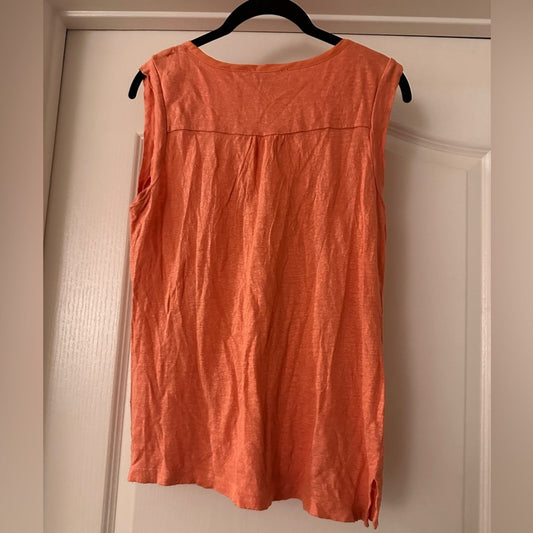 Sanctuary 100% linen orange sleeveless top size small