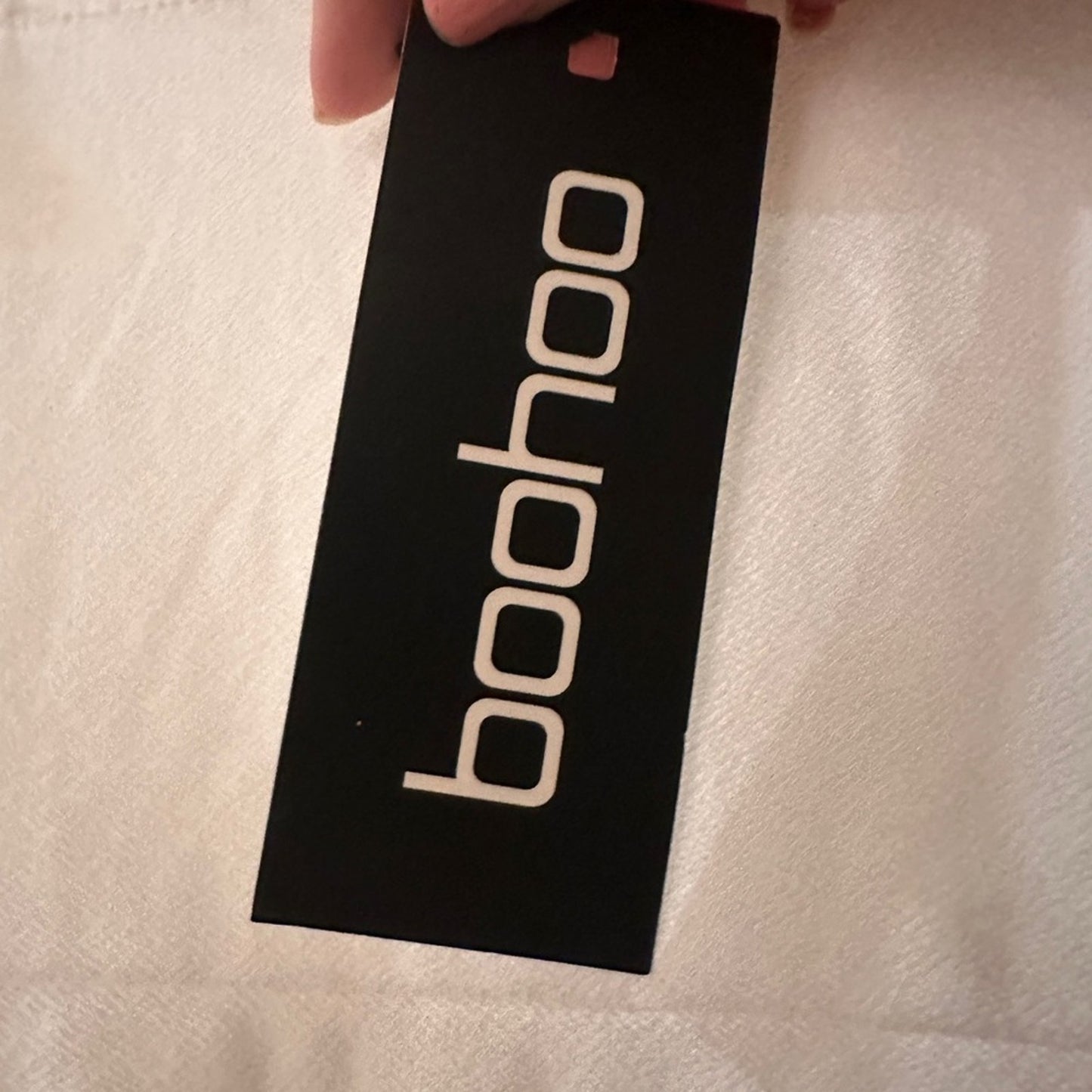 NWT boohoo white ivory square neck micro mini bodycon dress size 2