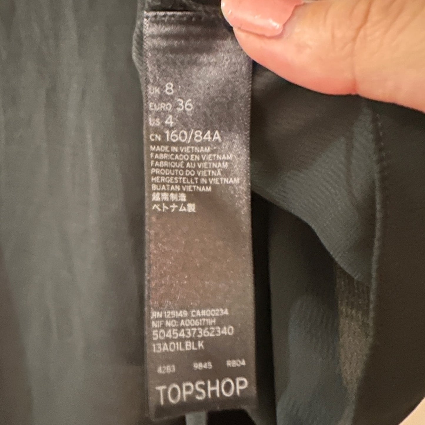 Topshop black chiffon lighter tank size 4