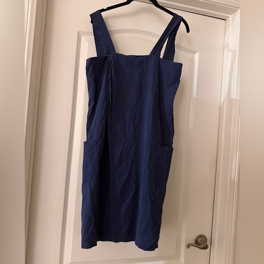 Navy Blue Sleeveless Cover Up Dress