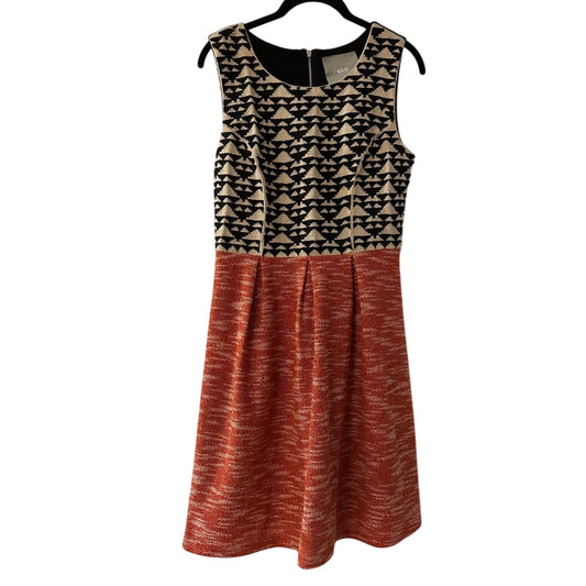Maeve by Anthropologie black red and cream mixed media color block dress size S
