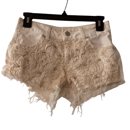 Guess crochet overlay denim shorts size 24