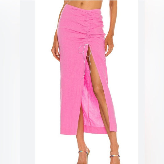 Natalie Rolt x Revolve pink Bellini high slit midi skirt size 2