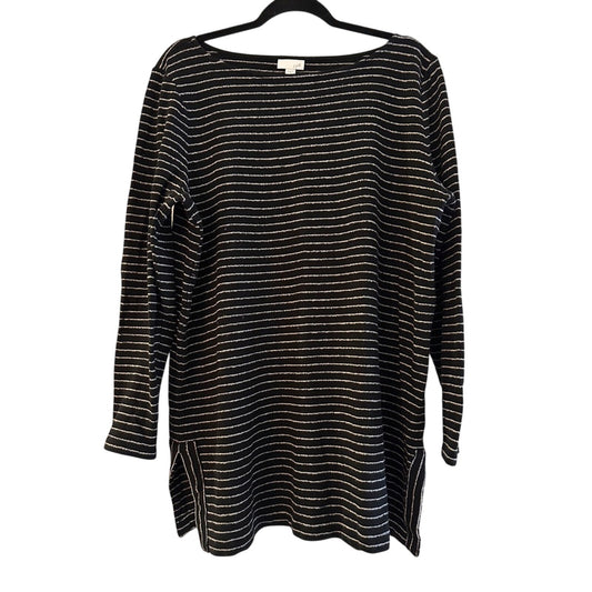 🍷J.Jill navy and white striped micro terry tunic top size XL