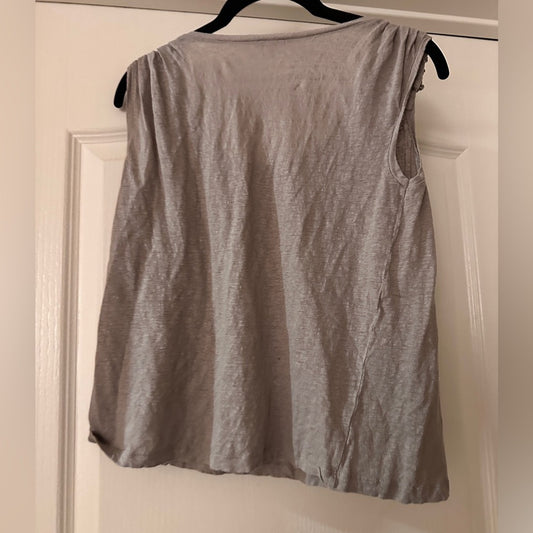 🍷Joie Grey 100% linen embellished tank size medium