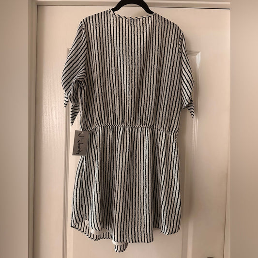 NWT J For Justify Striped Navy and White Dress size XL