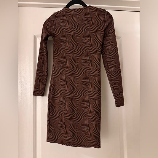 Zara black and brown bodycon mini dress size small