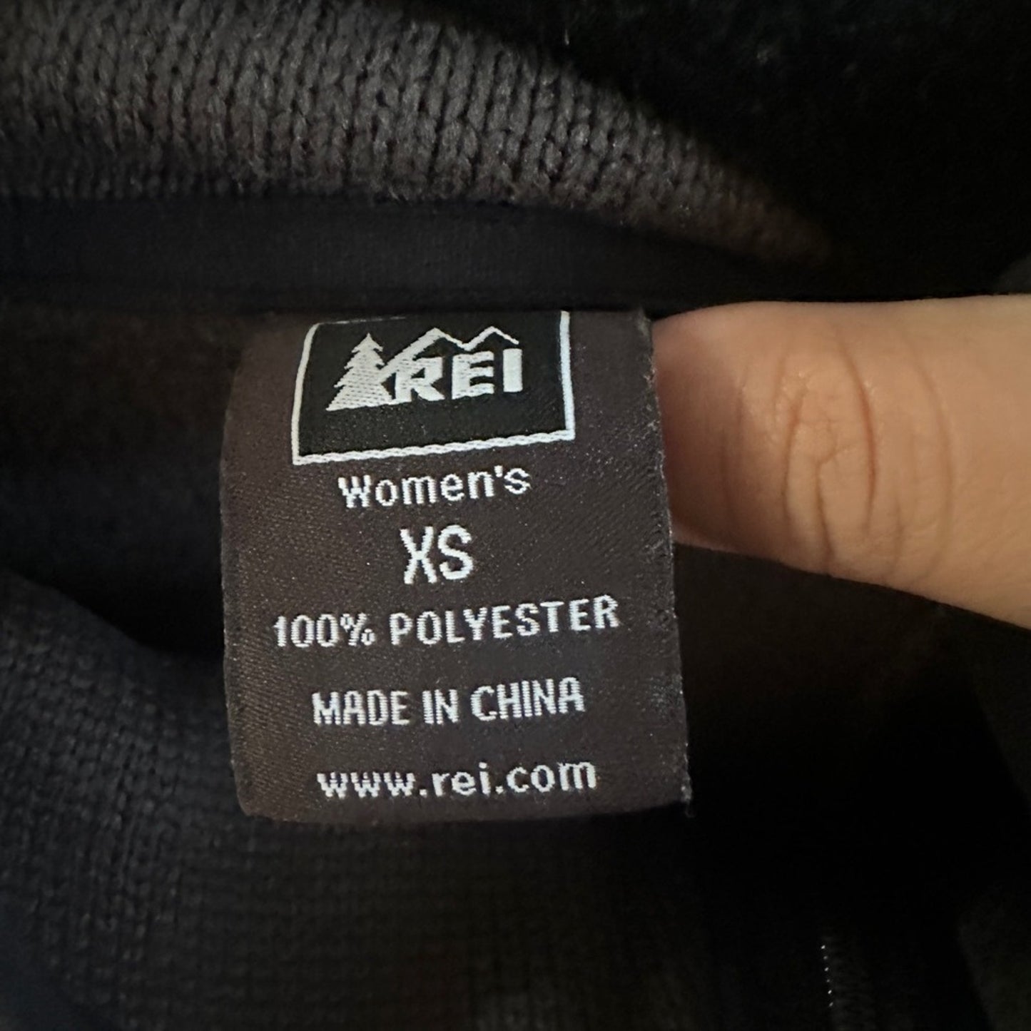 REI classic chocolate brown Henley zip fleece knit sweater size xs