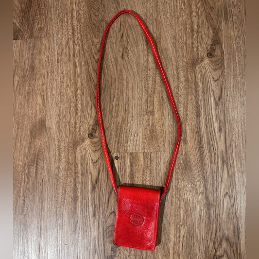 Roots Red Leather Crossbody Bag