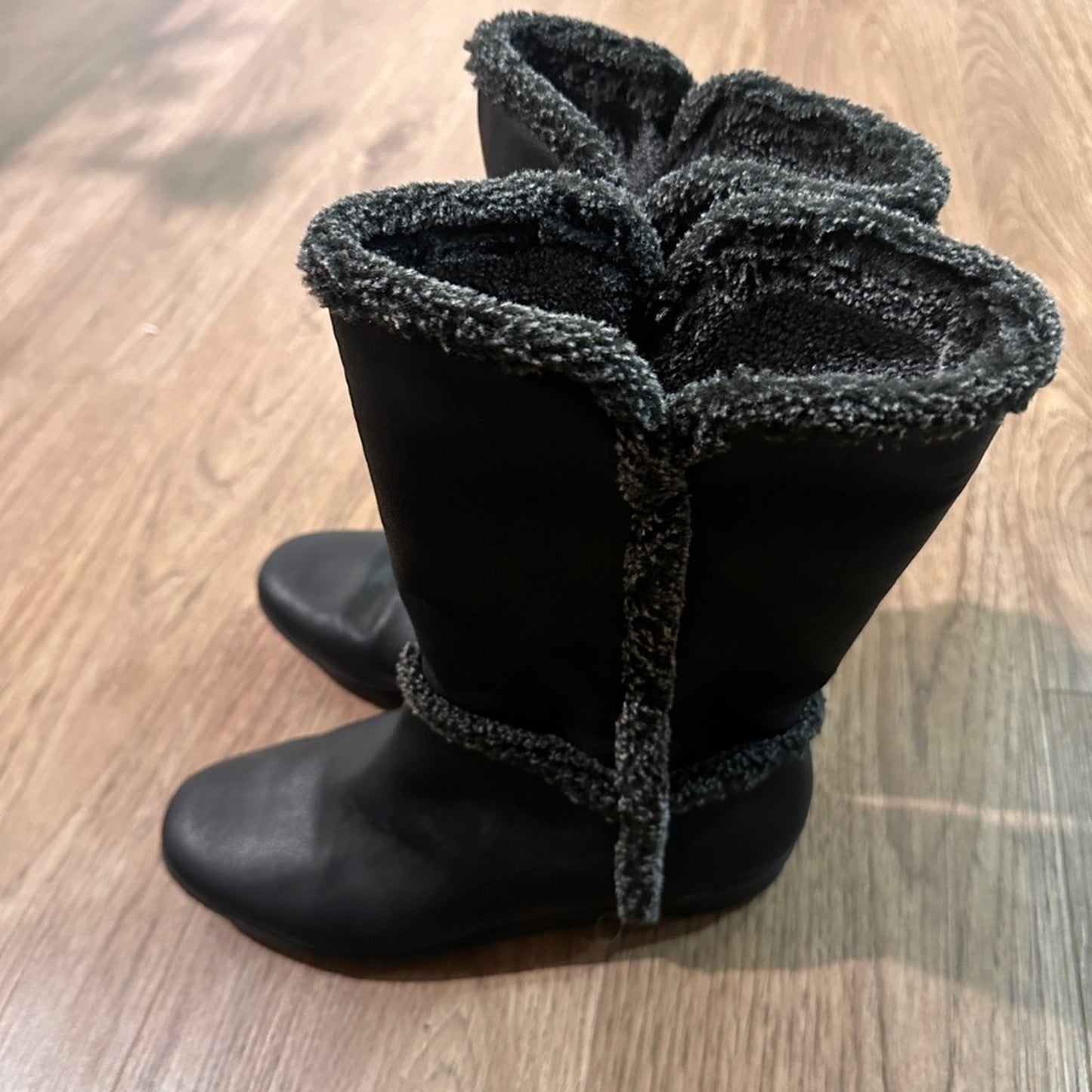 🍷360 easysport black mid calf booties size 8.5